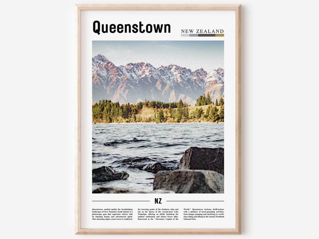 Queenstown Poster Queenstown Print Queenstown Wall Art Etsy