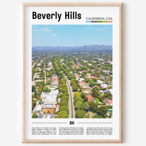 Beverly Hills Print, Beverly Hills Poster, Beverly Hills Wall Art, Oil Painting Poster, City Artwork, Travel Artwork, Travel Wall Art