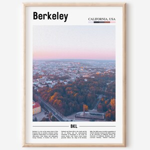 Berkeley Print, Berkeley Poster, Berkeley Wall Art, Oil Painting Poster, Colorful City Print, City Artwork, Travel Artwork, Travel Wall Art