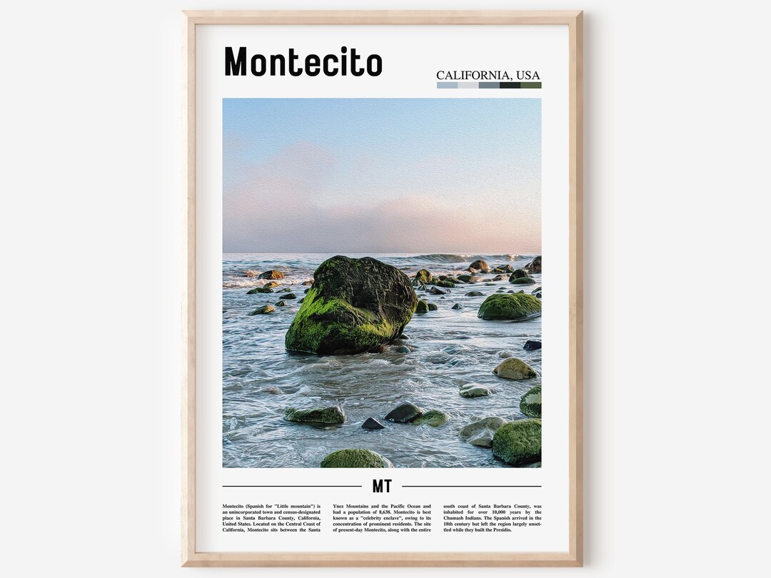 Montecito Print, Montecito Poster, Montecito Wall Art, Minimal Travel