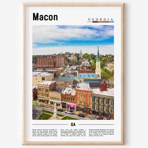 Macon-affisch, Macon-tryck, Macon-väggkonst, minimalistiskt resetryck, resmål, oljemålningsaffisch