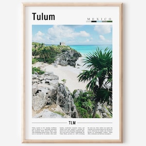Tulum Poster, Tulum Print, Tulum Wall Art, Minimal Travel Print, Travel Destination, Oil Painting Poster