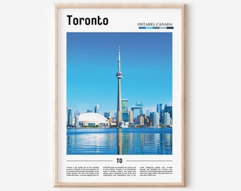 Stampa di Toronto, Poster di Toronto, Toronto Wall Art, Poster di pittura a olio, Stampa colorata della città, Opere d'arte della città, Opere d'arte di viaggio, Arte della parete di viaggio