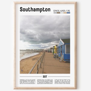 Southampton Print, Southampton Poster, Southampton Wall Art, Oil Painting Poster, City Print, City Artwork, Travel Artwork, Travel Wall Art