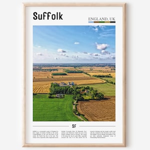 Suffolk Print, Suffolk Poster, Suffolk Wall Art, Minimal Travel Print, Minimal City Poster, Travel Destination Print, Oil Painting Poster