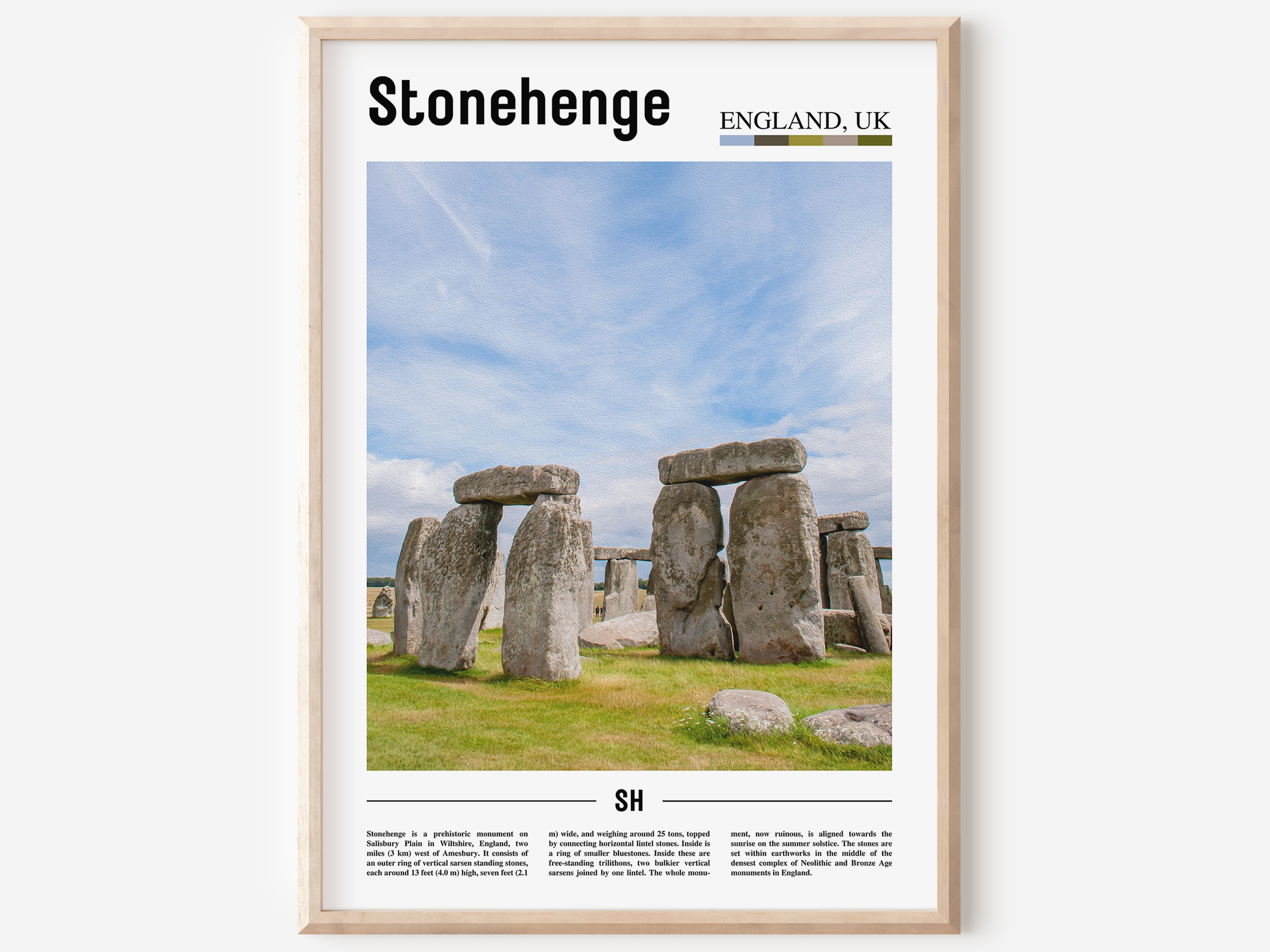 Stonehenge Print, Stonehenge Poster, Stonehenge Wandkunst, Minimal Travel Print, Minimal City Poster, Travel Destination, Oil Painting Poster