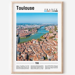 Impression de Toulouse, Affiche de Toulouse, Art mural de Toulouse, Photo de France, Affiche de France, Impression de France, Art mural de France, Affiche de voyage minimal