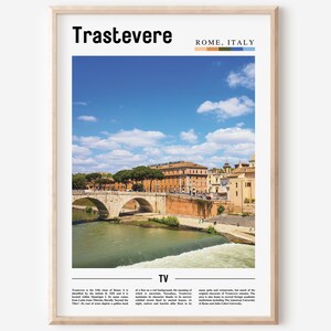Trastevere Print, Trastevere Poster, Trastevere Wall Art, Oil Painting Poster, Colorful City Print, City Artwork, Travel Artwork, Travel Art