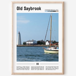 Cartel de Old Saybrook, Impresión de Old Saybrook, Arte de pared de Old Saybrook, Foto de Estados Unidos, Cartel de Estados Unidos, Impresión de Estados Unidos
