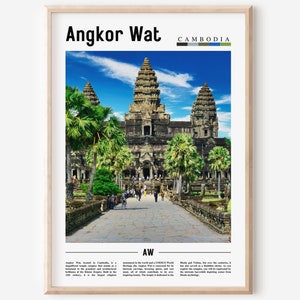 Angkor Wat Poster, Angkor Wat Print, Angkor Wat Wall Art, Asia Print, Asia Poster, Asia Photo, Minimal Travel Poster