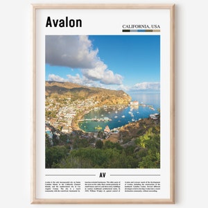 Avalon Print, Avalon Poster, Avalon Wall Art, Oil Painting Poster, Colorful City Print, City Artwork, Travel Artwork, Travel Wall Art