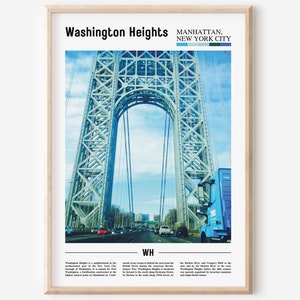 Washington Heights Print, Washington Heights Poster, Washington Heights Wall Art, Oil Painting Poster,City Artwork,Travel Artwork,Travel Art