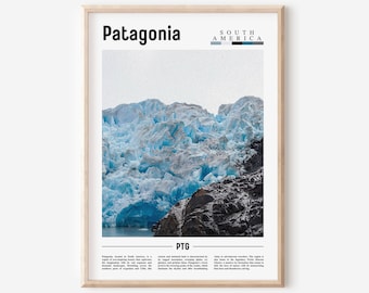 Cartel de la Patagonia, Impresión de la Patagonia, Arte de la pared de la Patagonia, Cartel de América del Sur, Impresión de América del Sur, Cartel de viaje