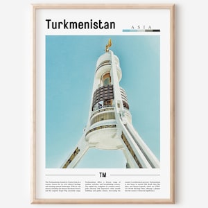 Turkmenistan Poster, Turkmenistan Print, Turkmenistan Wall Art, Asia Print, Asia Poster, Asia Photo, Minimal Travel Poster