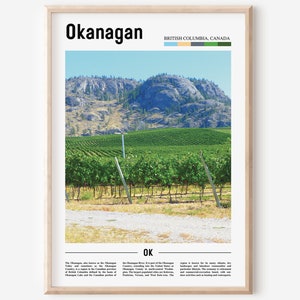 Okanagan Print, Okanagan Poster, Okanagan Wall Art, Oil Painting Poster, Colorful City Print, City Artwork, Travel Artwork, Travel Wall Art