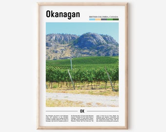 Okanagan Poster, Okanagan Poster, Okanagan Wandkunst, Ölgemälde Poster, Bunte Stadt Druck, Stadt Kunstwerk, Reise Kunstwerk, Reise Wandkunst