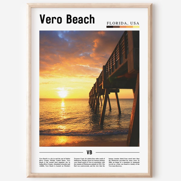 Vero Beach Print, Vero Beach Poster, Vero Beach Wall Art, Oil Painting Poster, Colorful City Print, City Artwork, Travel Artwork, Travel Art