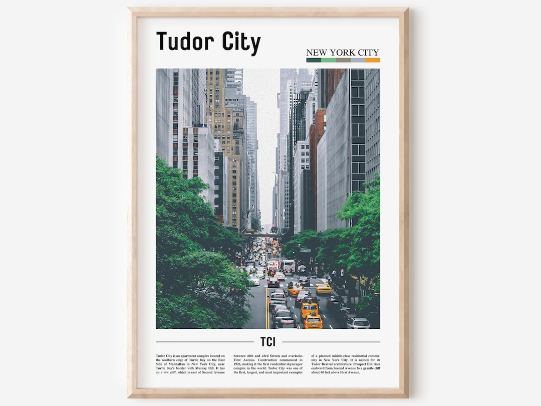 Tudor City Print, Tudor City Poster, Tudor City Wall Art, Oil Painting