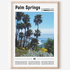 Palm Springs Print, Palm Springs Poster, Palm Springs Wall Art, Oil Painting Poster, City Print, City Artwork,Travel Artwork,Travel Wall Art