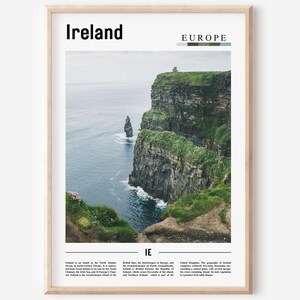 Ireland Poster, Ireland Print, Ireland Wall Art, Minimal Travel Print, Minimal City Poster, Travel Destination, Oil Painting Poster