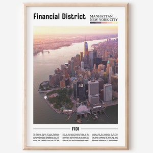 Financial District Print, Financial District Poster, Financial District Wall Art, Oil Painting Poster,City Artwork,Travel Artwork,Travel Art