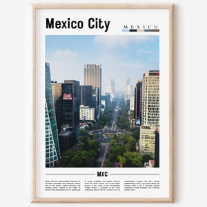Mexico City Poster, Mexico City Print, Mexico City Wall Art, Minimal Travel Print, Travel Destination, Oil Painting Poster