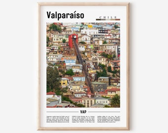 Valparaíso Poster, Valparaíso Print, Valparaíso Wandkunst, Südamerika Poster, Südamerika Print, Reise Poster
