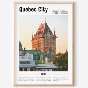Quebec City Print, Quebec City Poster, Quebec City Wall Art, Oil Painting Poster, City Print, City Artwork, Travel Artwork, Travel Wall Art