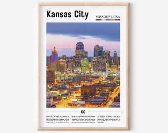 Kansas City Print, Kansas City Poster, Kansas City Wall Art, Oil Painting Poster, City Print, City Artwork, Travel Artwork, Travel Wall Art