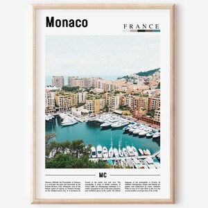 Monaco print, Monaco poster, Monaco kunst aan de muur, Frankrijk foto, Frankrijk poster, Frankrijk print, Frankrijk kunst aan de muur, minimale reizen poster