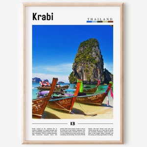 Krabi Poster, Krabi Print, Krabi Wall Art, Asia Print, Asia Poster, Asia Photo, Minimal Travel Poster