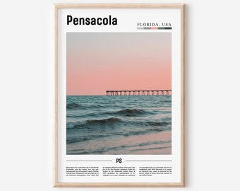 Pensacola Print, Pensacola Poster, Pensacola Wall Art, Oil Painting Poster, Colorful City Print, City Artwork,Travel Artwork,Travel Wall Art