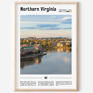 Northern Virginia Print, Northern Virginia Poster, Northern Virginia Wall Art, Oil Painting Poster, City Artwork, Travel Artwork, Travel Art