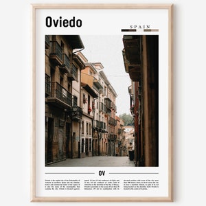 Oviedo Poster, Oviedo Print, Oviedo Wandkunst, Spanien Foto, Spanien Poster, Spanien Print, Minimal Travel Poster