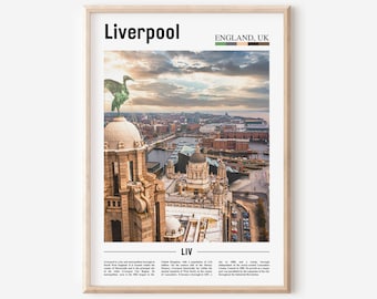 Liverpool Poster, Liverpool Poster, Liverpool Wandkunst, Ölgemälde Poster, Bunte Stadt Druck, Stadt Kunstwerk, Reise Kunstwerk, Reise Wandkunst