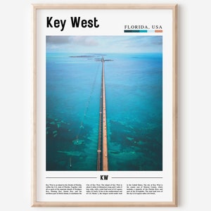 Key West Print, Key West Poster, Key West Wall Art, Oil Painting Poster, Colorful City Print, City Artwork, Travel Artwork, Travel Wall Art