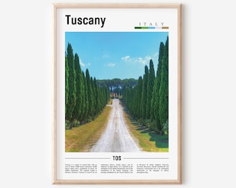 Toscane print, Toscane poster, kunst aan de muur Toscane, Italië poster, Italië print, Italië kunst aan de muur, minimale reisposter