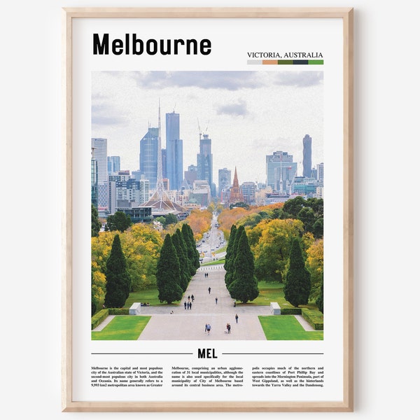 Melbourne Print, Melbourne Poster, Melbourne Wall Art, Oil Painting Poster, Colorful City Print, City Artwork,Travel Artwork,Travel Wall Art