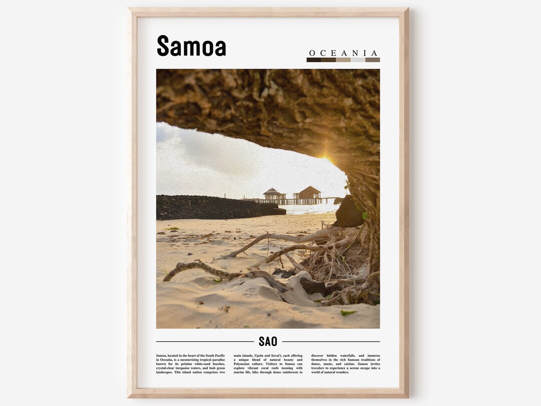 Samoa Poster, Samoa Print, Samoa Wall Art, Minimal Travel Print, Travel