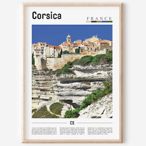 Impressão da Córsega, pôster da Córsega, arte da parede da Córsega, foto da França, pôster da França, impressão da França, arte da parede da França, pôster de viagem mínimo