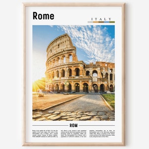 Impresión de Roma, Cartel de Roma, Arte de la pared de Roma, Cartel de Italia, Impresión de Italia, Arte de la pared de Italia, Cartel de viaje mínimo