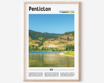 Penticton Poster, Penticton Poster, Penticton Wandkunst, Ölgemälde Poster, Bunte Stadt Druck, Stadt Kunstwerk, Reise Kunstwerk, Reise Wandkunst