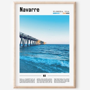 Impresión de Navarra, cartel de Navarra, arte de pared de Navarra, cartel de pintura al óleo, impresión de ciudad colorida, arte de la ciudad, arte de viaje, arte de pared de viaje