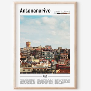 Antananarivo Poster, Antananarivo Print, Antananarivo Wall Art, Minimal Travel Print, Travel Destination, Oil Painting Poster