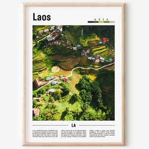 Laos Poster, Laos Print, Laos Wall Art, Asia Print, Asia Poster, Asia Photo, Minimal Travel Poster