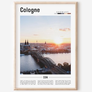Cologne  Print, Cologne  Poster, Cologne  Wall Art, Minimal Travel Print, Minimal City Poster, Travel Destination Print, Oil Painting Poster