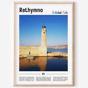 Affiche de Réthymnon, Impression de Réthymnon, Art mural de Réthymnon, Photo de l'Europe, Affiche de l'Europe, Impression de l'Europe, Affiche de voyage