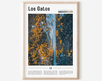 Los Gatos Poster, Los Gatos Poster, Los Gatos Wandkunst, Minimal Travel Print, Minimal City Poster, Travel Destination, Oil Painting Poster