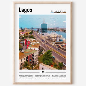 Lagos Poster, Lagos Print, Lagos Wall Art, Minimal Travel Print, Travel Destination, Oil Painting Poster