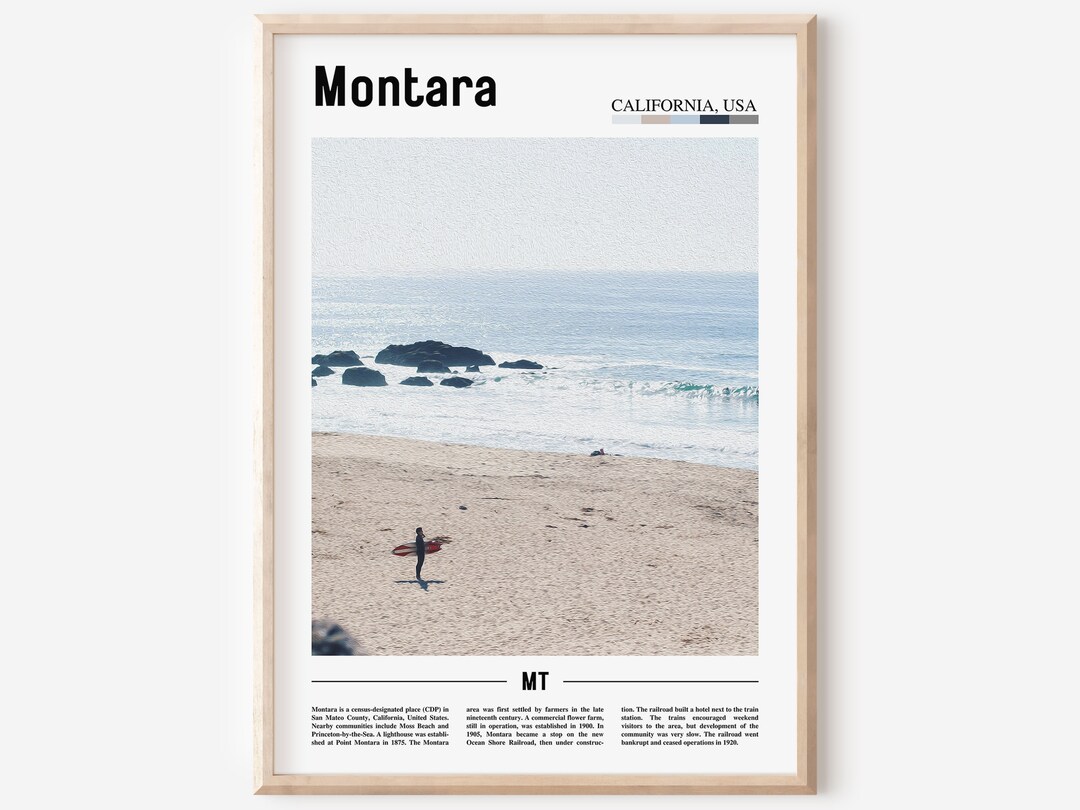 Montara Print, Montara Poster, Montara Wall Art, Minimal Travel Print